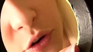 Blonde Stevie Shae Sucks Big Cock Through Gloryhole for Facial