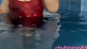 wanna see my huge milf tits flashing at the public pool??