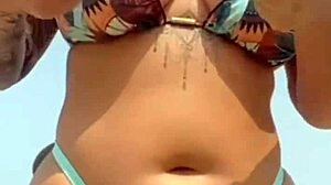 African Beach Hottie Lets Stud Rub Swollen Pussy Lips!