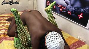 rough black couple pounds hard fast missionary style homemade orgasm sex