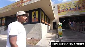 latina milf gets bbc pounded outdoors in public mall spot