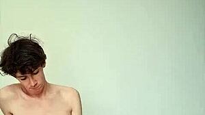 skinny babe strokes her tiny waist and horny pussy on bed craving big cock cum coverage