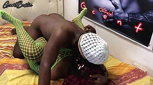 rough black couple pounds hard fast missionary style homemade orgasm sex