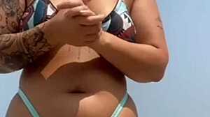 African Beach Hottie Lets Stud Rub Swollen Pussy Lips!