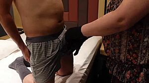 she slaps his glans so hard but it gets erect anyway!