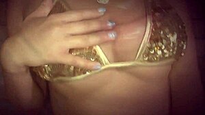 naughty asian babe rams dildo deep in her wet pussy