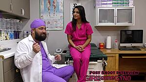 Neighbor TEEN Misty Addams Spreads Shaved PUSSY for First Gyno Exam ANAL Finger