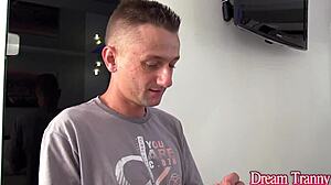 Carol Penelope's ass and mouth overflow with hot tguy cum loads