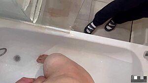 at the sleepover my friend's sister joins me in the shower helping me explode all over her milf tits while michaelfrostpro and milfetta watch.