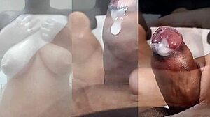 Husband Catches Masturbating Wife And Cums For Her