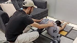 sister's big ass workout gets handsy with her tight pussy