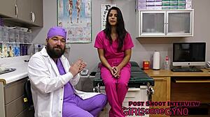 Neighbor TEEN Misty Addams Spreads Shaved PUSSY for First Gyno Exam ANAL Finger