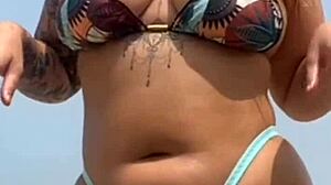 African Beach Hottie Lets Stud Rub Swollen Pussy Lips!