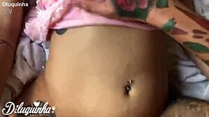 Morning Cumshot Douses Tattooed Babe's Natural Tits After Ride