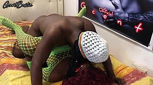 rough black couple pounds hard fast missionary style homemade orgasm sex