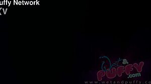 Brunette Medison spreads juicy puffy pussy lips for wet dildo masturbation orgasm close-up