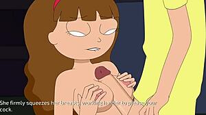 rick and morty mod morticia gives intense titty fuck with her huge tits