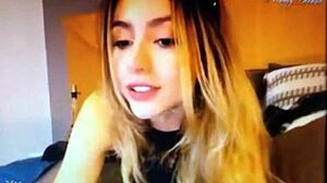 blonde teases with sexy looks and flirty webcam talk