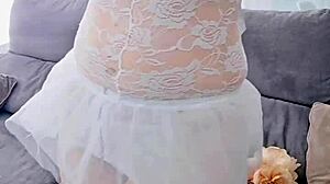 Hot mature milf in lingerie and uniforms teases in halloween pov compilation