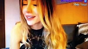 blonde teases with sexy looks and flirty webcam talk