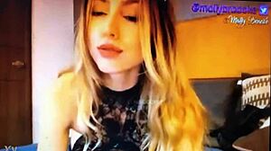 blonde teases with sexy looks and flirty webcam talk