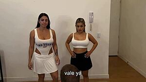 Big booty Latinas Naty Delgado and Silvana Lee devour Brian Evans in juicy FFM threesome blowbang!