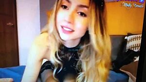 blonde teases with sexy looks and flirty webcam talk