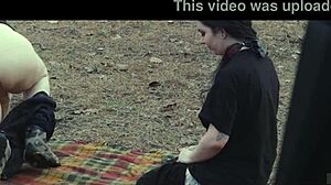 submissive cutie, eat that ass then take rough face fucking after picnic