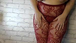 cheating bbw wife big boobs teases hairy pussy closeup in lingerie for you