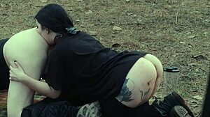 submissive cutie, eat that ass then take rough face fucking after picnic