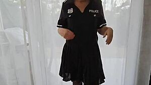 Hot mature milf in lingerie and uniforms teases in halloween pov compilation