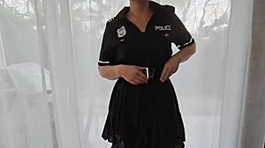 Hot mature milf in lingerie and uniforms teases in halloween pov compilation