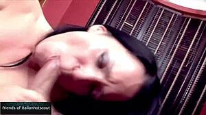 Beautiful Brunette Endures Double Anal and Pussy Penetration in Bent Over Cowgirl Orgy