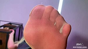 pov: kneel and suck these perfect nylon pantyhose toes while goddess dominates your face