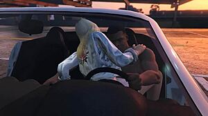 Franklin hooks up with sexy PROSTITUTE in GTA 5 car for wild GAME sex ride 😈🚗💦🍆