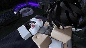 Seducing Shy Friend to Facial Cum on Roblox Play
