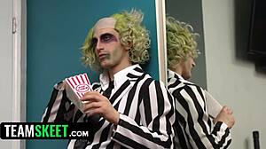 beetlejuice xxx parody turns best friends into cash-slut 4some jizz fest