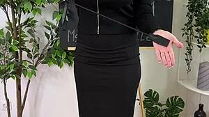 Curvy Bdsm Teacher Spanks In Lingerie And Heels
