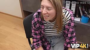 Zlata Shine Cheats on Girlfriend with Boss's Huge Cock in Hot POV Fuck