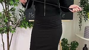 Curvy Bdsm Teacher Spanks In Lingerie And Heels