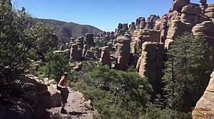 Blonde Hiker Swallows Monster Cock Cum on Trail After Deepthroat Suck