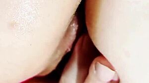 Mature Wife's Teasing Pussy Fingering Spreads Intrigue Close-Up