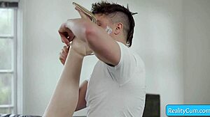 octavia red trembles horny as jay licks her big natural tits shaved pussy flex