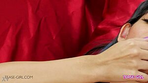 sexy brunette teen 18 plus strips perfect body on sofa for daddy pov casting interview and swallow