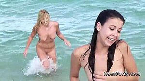 Amateur orgy bangs hard in beach party tent cumshots everywhere