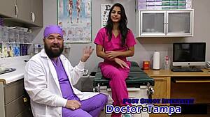 dr tampa's misty addams spreads gaping pussy in university physical 😩