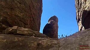 Blonde Hiker Swallows Monster Cock Cum on Trail After Deepthroat Suck