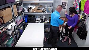 Skinny teen shoplifter caught licking milf pussy with stepdad's big cock 😲👅🍆