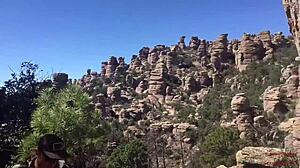 Blonde Hiker Swallows Monster Cock Cum on Trail After Deepthroat Suck