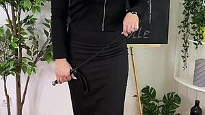 Curvy Bdsm Teacher Spanks In Lingerie And Heels